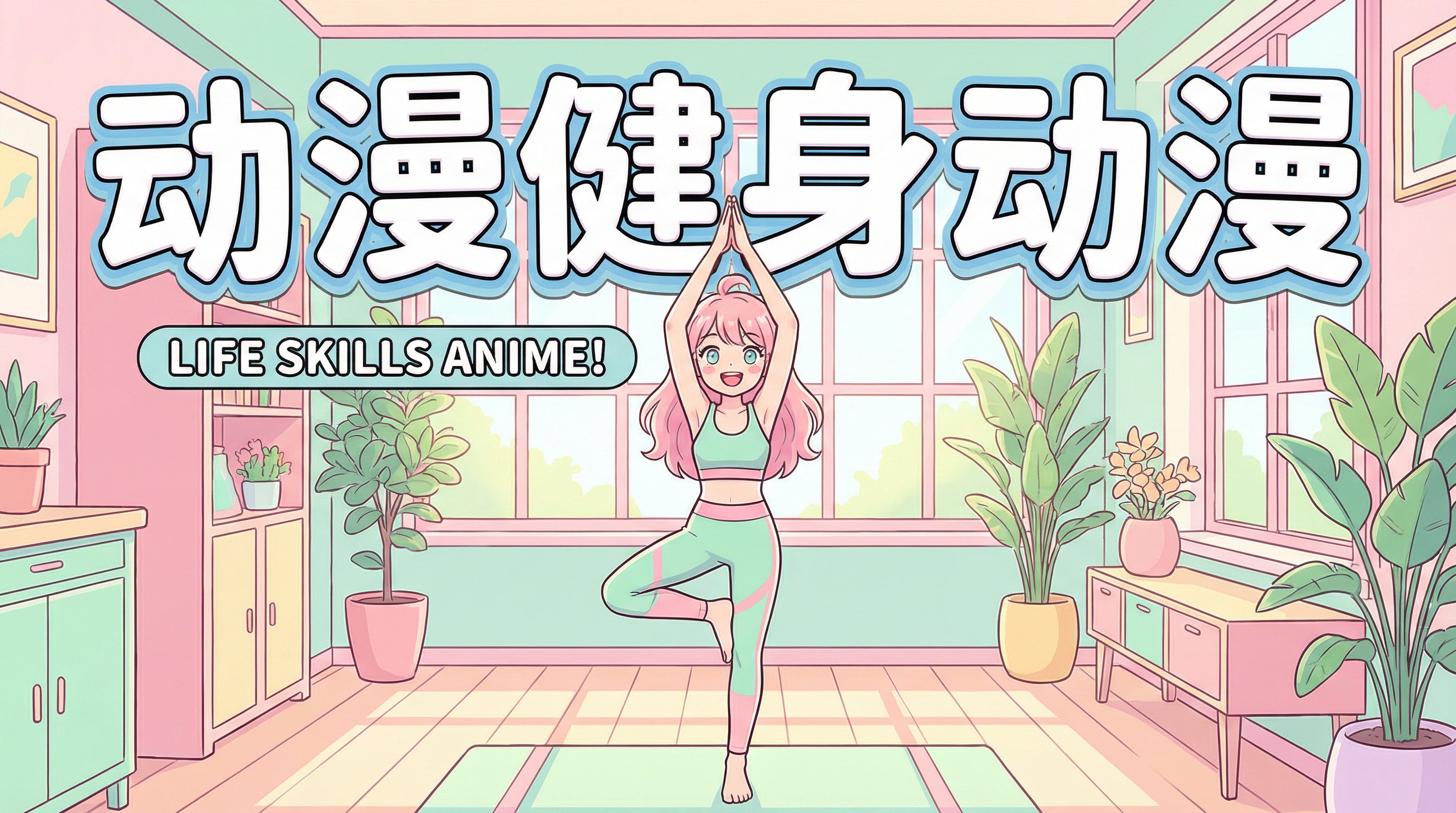 陈美娇动漫健身教程-瑜伽动漫演示